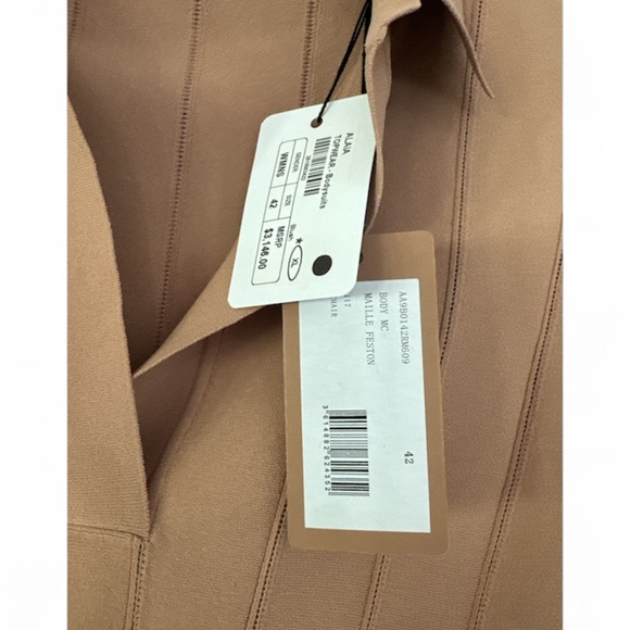 Alaia V-Neck Bodysuit - Blush l Size IT42 l NWT l $3146 MSRP - Picture 5 of 8